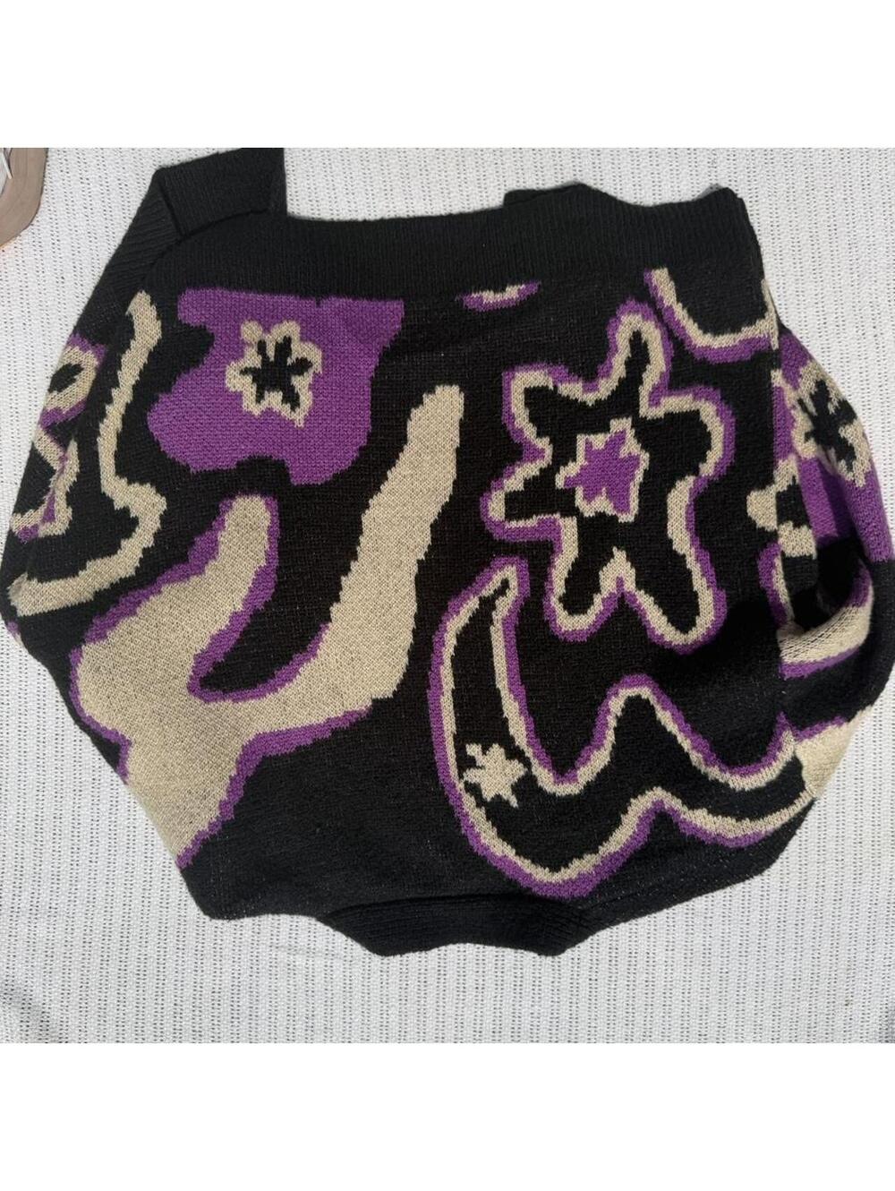 Abstract Patterned Button-Up Cardigan Sweater - Picture 2 of 2